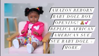 Amazon reborn baby doll box opening! 🧸💕Replica African American Sue Sue baby doll + more.