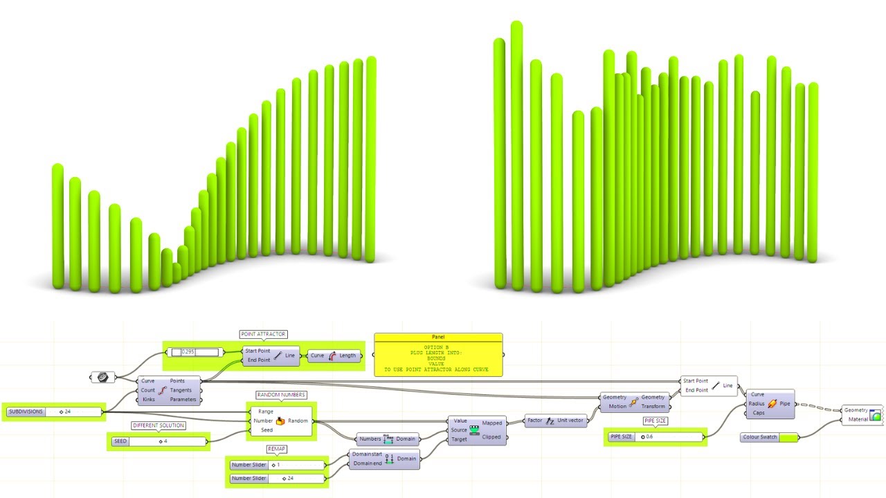 Rhino 6 and Grasshopper Variable Height along Curve 2 options
