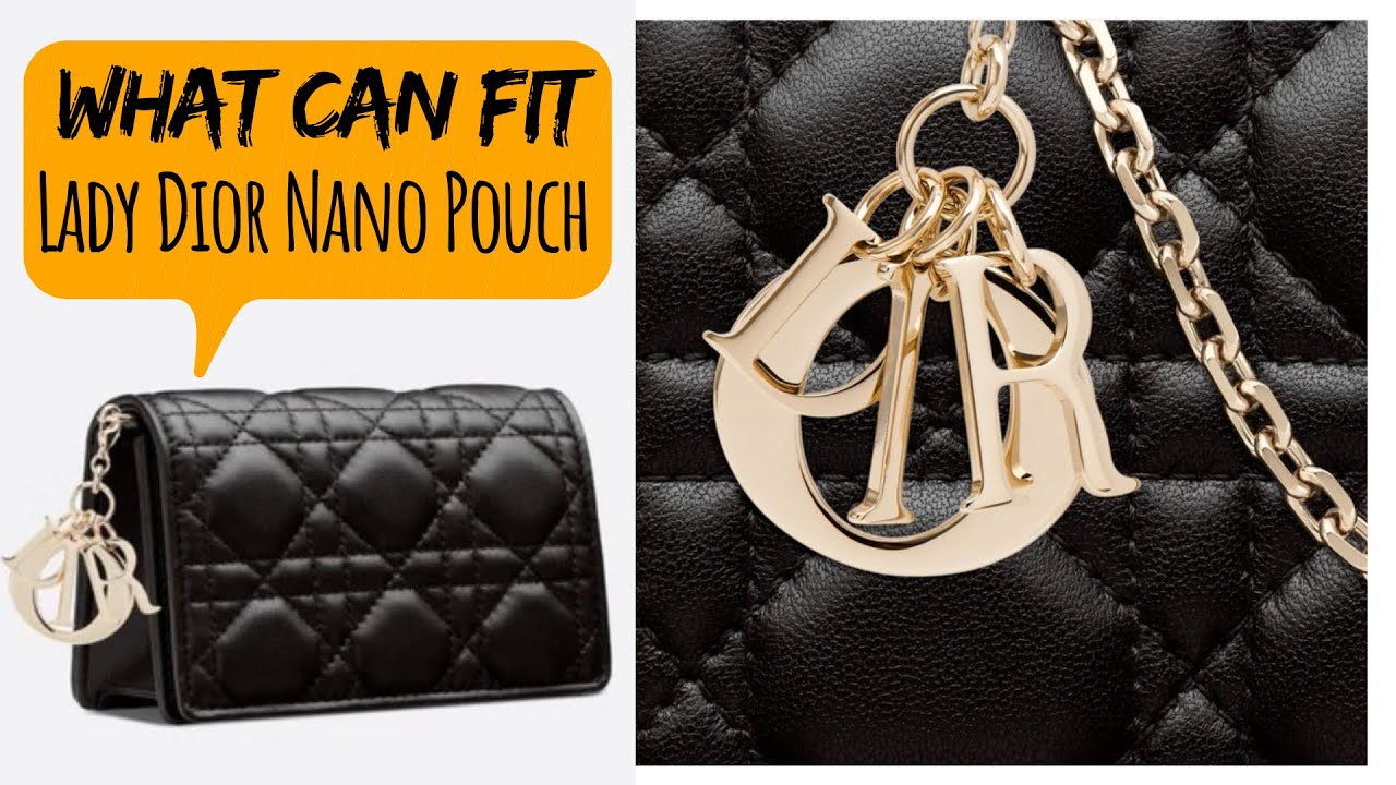 LADY DIOR NANO POUCH, Black Cannage Lambskin