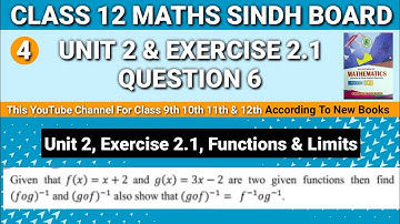 Second year Mathematics Unit 2 Exercise 2.1 Question 6 • Second year Functions & Limits
