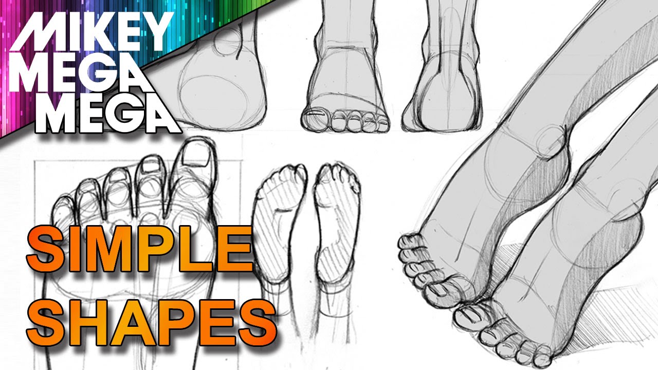 How To Draw SIMPLE FEET IN ANIME MANGA with MIKEYMEGAMEGA - YouTube