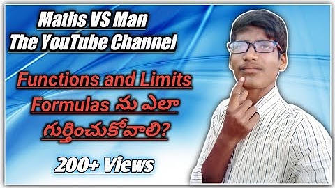 Diploma Maths 02 || Functions & Limits Formulas In Telugu || Maths VS Man