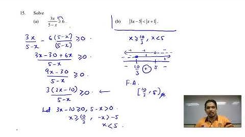 SM015 TOPIC 2 SOLUTION OF PAST YEAR QUESTIONS , EQUATIONS INEQUALITIES AND ABSOLUTE VALUES