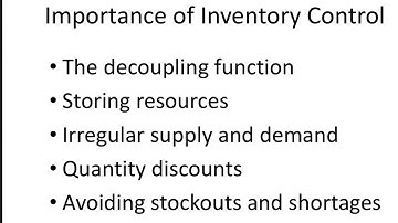 Inventory Control Models - Notes