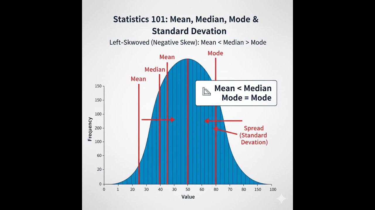 Statistics 101: Visualizing Mean, Median, Mode & Standard Deviation ...