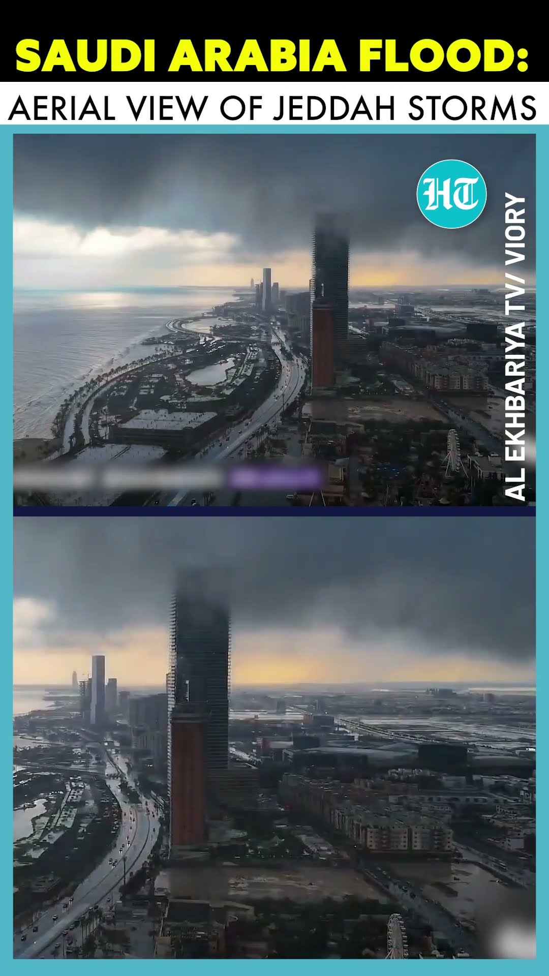 Drone Footage Of Thunderstorms In Jeddah As Saudi Arabia Hit By Heavy Rains, Flooding