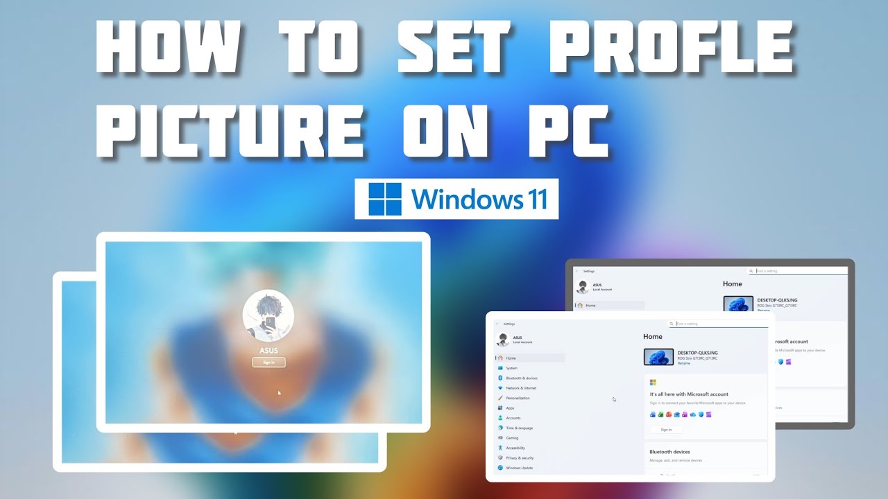 How to set profile picture On PC Windows 11 - YouTube
