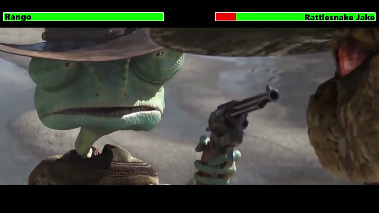 Rango (2011) Final Battle with healthbars (Edited By @KobeW2001 )