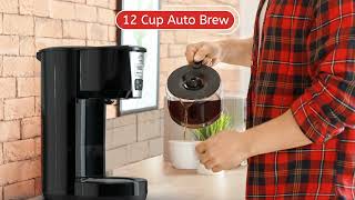AusBrew-1812 Easy Drip Coffee Maker 12 Cup Auto Brew Programmable