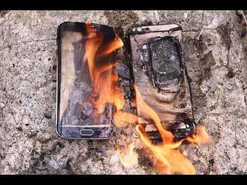 Burning Samsung Galaxy S6 Edge VS IPhone 6 Fire Test - Will It Melt?