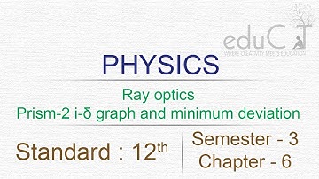 Physics: Ray optics Prism-2  i-δ graph and minimum deviation (std 12 sem-3 chap-6)