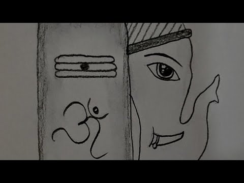 How to draw Mahadev Shivling with Ganesha | Step by step easy trick