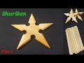 Making Ninja Star out of popsicle. Shuriken