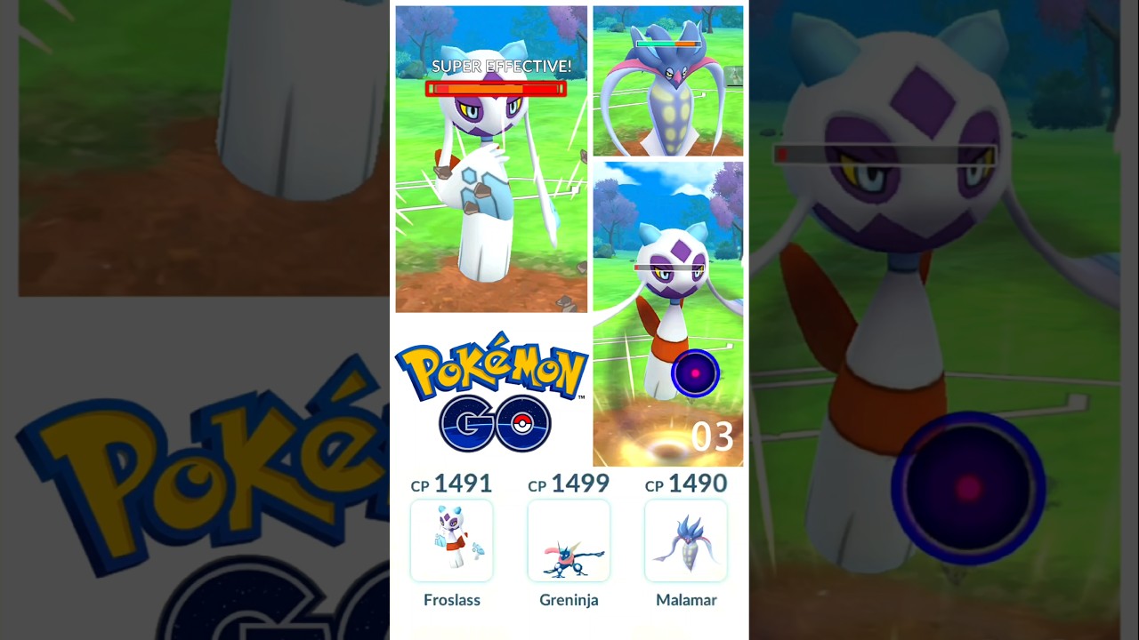 Froslass ❄️ Greninja 🌊 Malamar 😈 || @pokemonmaster7768 #shorts #battle #pvpteam #teambattle