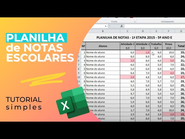 Como fazer PLANILHA de NOTAS ESCOLARES (tutorial simples) 