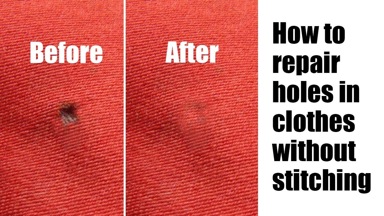 How to repair holes in clothes without - YouTube