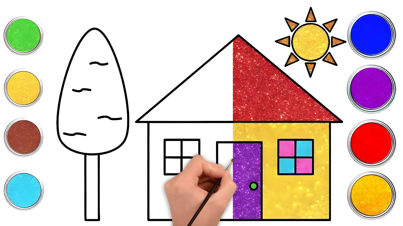 🏠 How to Draw A House ️ | Step By Step Drawing for Kids | Tum Tum Kids ...