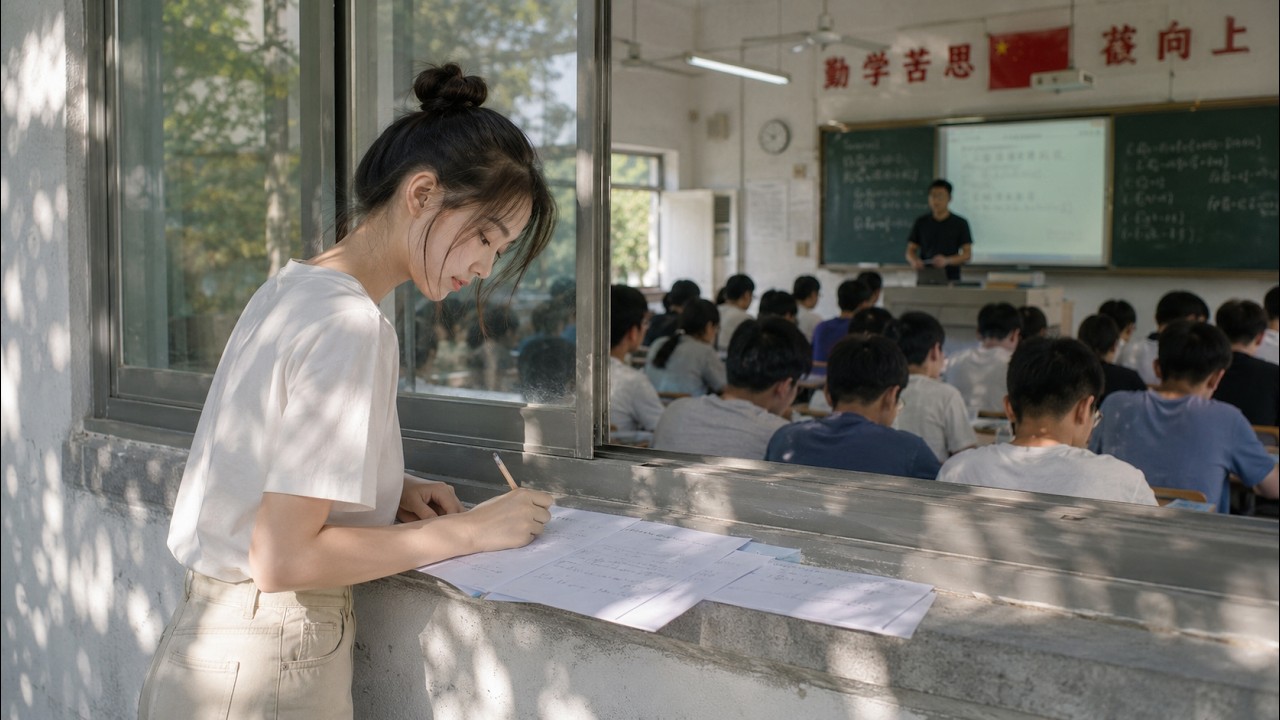 Poor girl who can't afford the tuition and eavesdrops outside turns out to be a math genious!