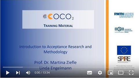 eCOCO2 - Part 1 Introduction to acceptance research and methodology (RWTH-Aachen)