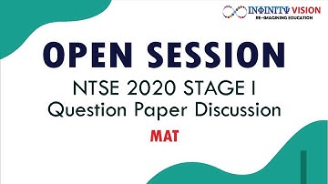NTSE STAGE 1 - 2021 | Question Paper Discussion I Mental Ability (MAT) Q1-50