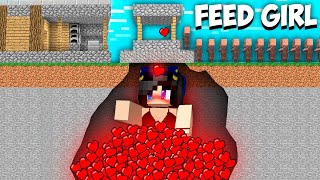 Why ALL VILLAGERS feed BIGGEST GIRL MONSTER in Minecraft !