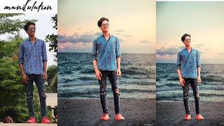 creative beach photo manipulation | realistic background changing in photoshop | ucreationz |bdeditz screenshot 1