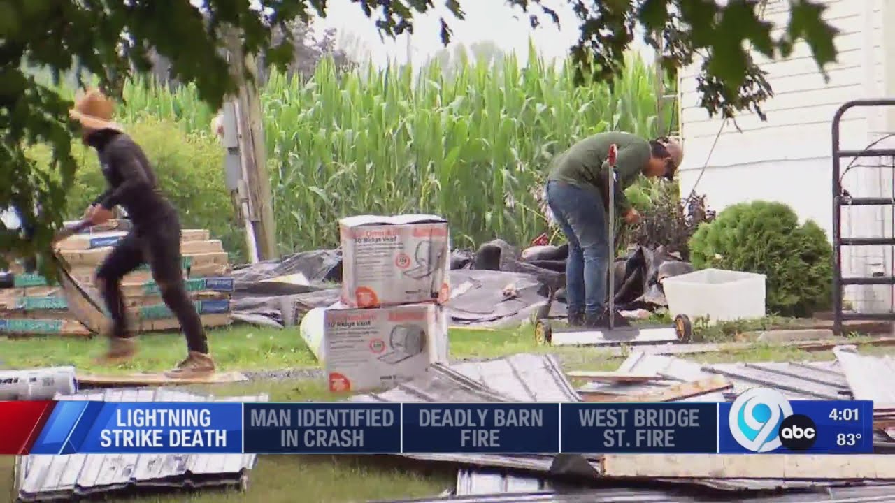 Worker dies after being struck by lightning - YouTube