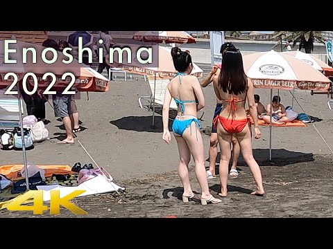 The most popular beach near Tokyo. 海の日の夏真っ盛りの片瀬西浜海水浴場ビーチ2022.7.18 The height of summer. #海水浴 #beach