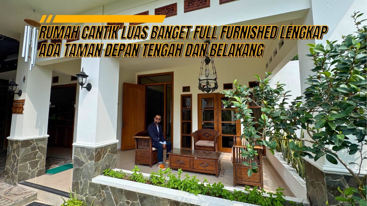 RUMAH MEGAH KOKOH TANAH LUAS  FULL FURNISHED ADA TAMAN DEPAN TENGAH DAN BELAKANG 