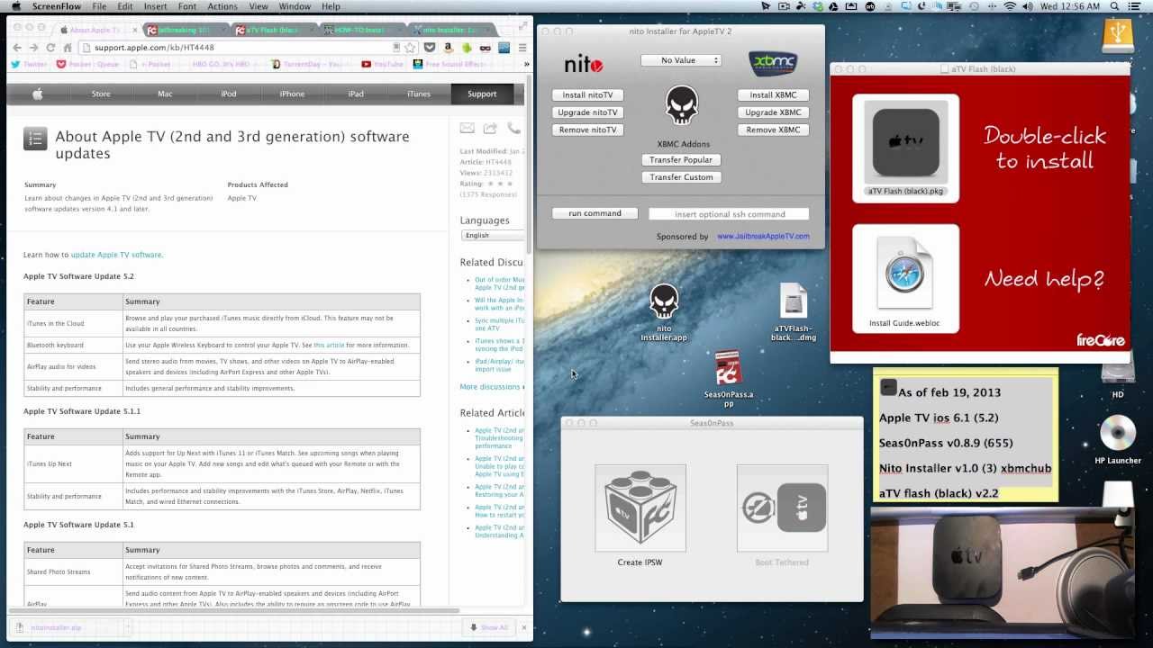behandle Vanvid kort Intro to Apple TV 2 jailbreak Seas0nPass part 1 - YouTube