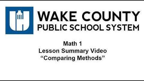 Math 1 Unit 8 Lesson 4 Summary Video