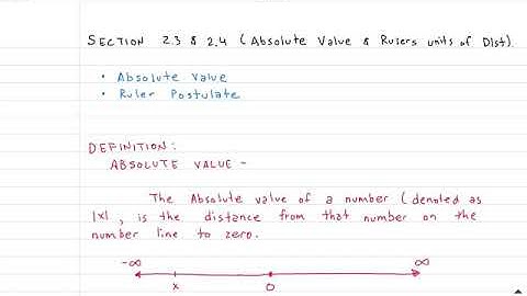 Geometry: Moise 2.3 & 2.4 (Absolute Value & Rulers and Unit of Distance)