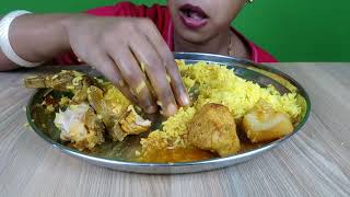 Eating Basanti Pulao and chicken kasha | Indian eating show