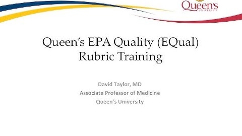 EQual rubric training video for EPA evaluation