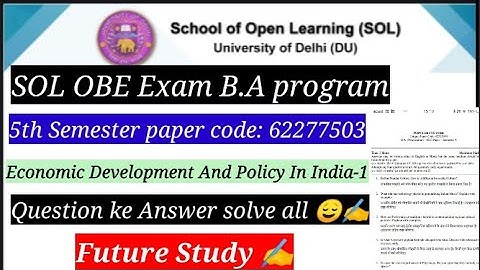 Economic Ke question answer solve Hindi me OBE Exam sol Du