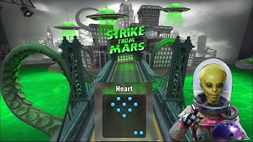 Heart Pattern Strike From Mars Bowling Crew-3D bowling game