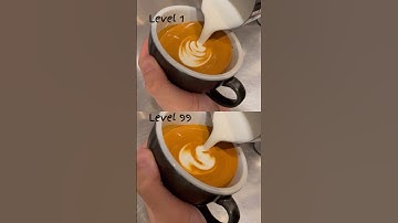 Latte Art Heart: Level 1 VS Level 99 #shorts #latteart #tutorial