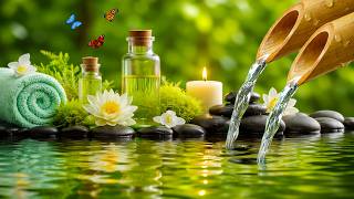 Soothing Spa Piano Music 🌿 Relaxing Sleep Music &amp; Nature Sounds, Bamboo Water Fountain, Calm Music
