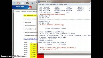 Biostatistics t-test in R multiple tests