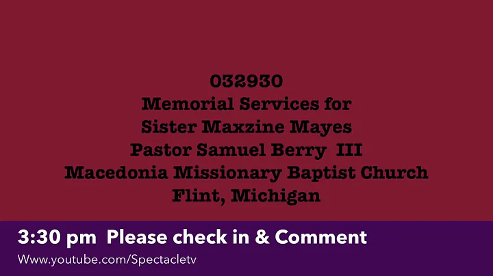 032930-Memorial Services for Sister Maxine Mays