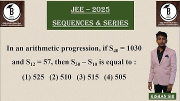 In an arithmetic progression, if S40 = 1030 and S12 = 57, then S30 – S10 is equal to :(1) 525  (2) 5