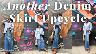 Another Denim Skirt Upcyle | DIY your jeans into a skirt | Insert a GODET | Upcycle Denim
