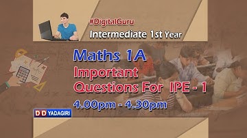 1st Inter Maths 1A || Important Questions For IPE-1 || Intermediate Education || April 01, 2021