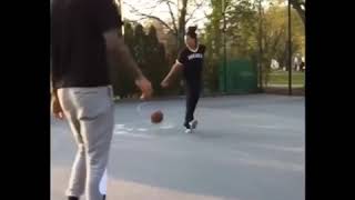 Les Twins playing basketball