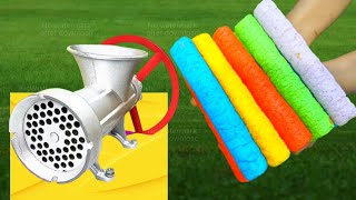 New Experiment Colorfull pipe Crunch vs MEAT GRINDER NEW VIDEO ASRM