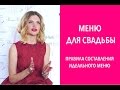 Меню для свадьбы. Как составить идеальное меню для свадьбы.