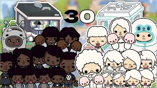 СЕМЬЯ ИЗ 30 ЧЕЛОВЕК В ТОКА БОКА! 🔑👪🏻👪🏿 БЕЛАЯ КВАРТИРА vs ЧЁРНАЯ 🤍🖤 Toca Boca Life World