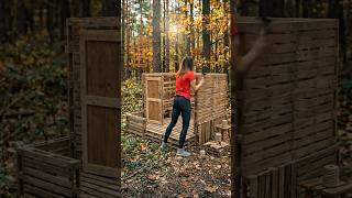 😱DREAM HOUSE MADE OF PALLETS IN THE FOREST.