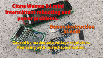 Clone Wemos D1 mini boards intermittent reset and boot problems. Inadequate voltage regulators!