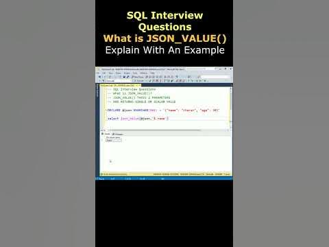 sql interview questions and answers What is JSON VALUE explain with a ...